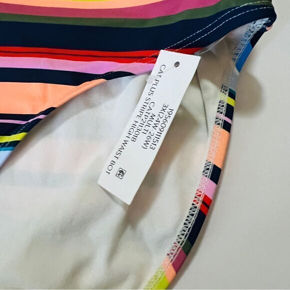 NWT New Catalina High Waist Bright Stripe Swim Suit Bottoms 3X Multicolor - Picture 7 of 10